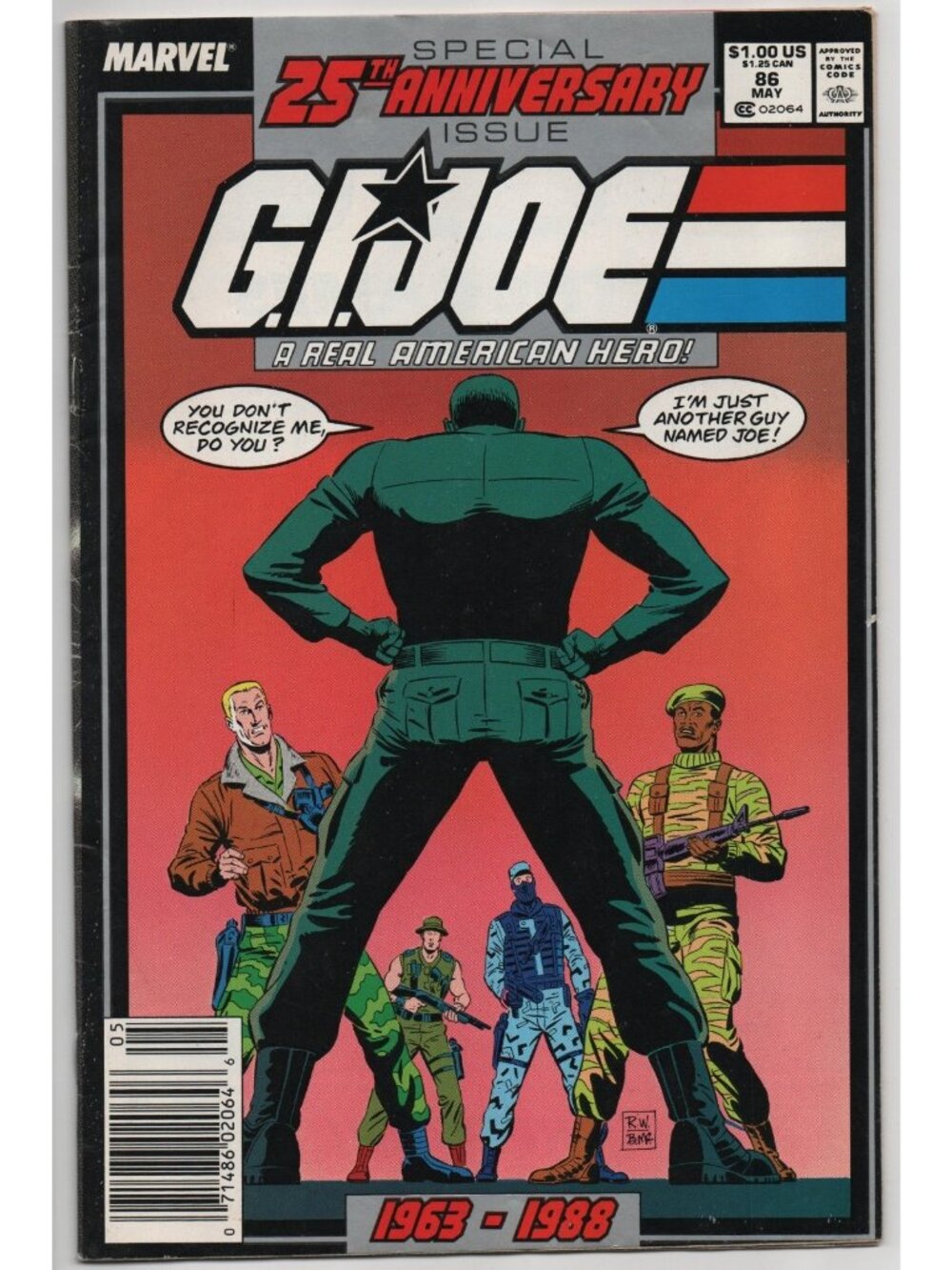G.I. Joe A Real American Hero 86 Marvel Comics 1989 FN 6.0 Newsstand 25th